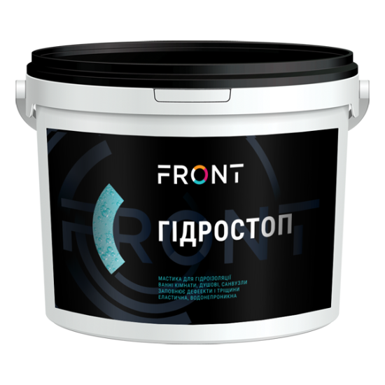 Мастика ГІДРОСТОП гідроизоляційна, FRONT, біла, 2,5л.